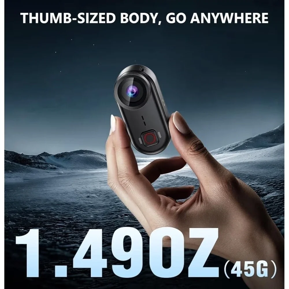4K Thumb Action Camera WiFi Wearable POV Cam + Charging Action Pod 64GB Vlogging